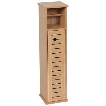 Dispenser De Hârtie Igienică Din Bambus/MDF Cu 1 Ușă + 1 Raft - Trinidad prezentat într-un decor modern marca Ramos