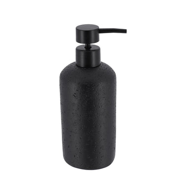 Dozator săpun polirasină efect piatră 400 ml - Negru - ramosdecor