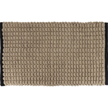 Covoraș Bicolor Bumbac 45x75 CM - Twine Color/Negru - ramosdecor