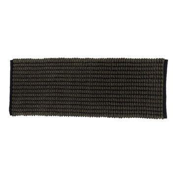 Covoraș Bicolor Bumbac 45x120 CM - Khaki/Negru - ramosdecor