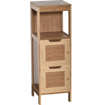 Dulap de Bază din Bambus și MDF cu 2 Sertare + 1 Raft – Mahe - ramosdecor