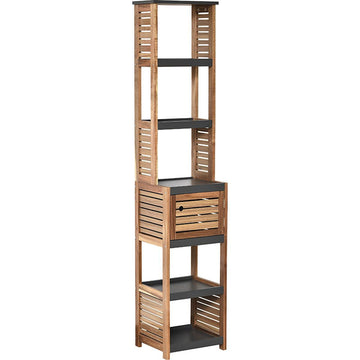 Șifonier Înalt De Depozitare Din Acacia Și MDF Cu 1 Ușă - Element prezentat într-un decor modern marca Ramos
