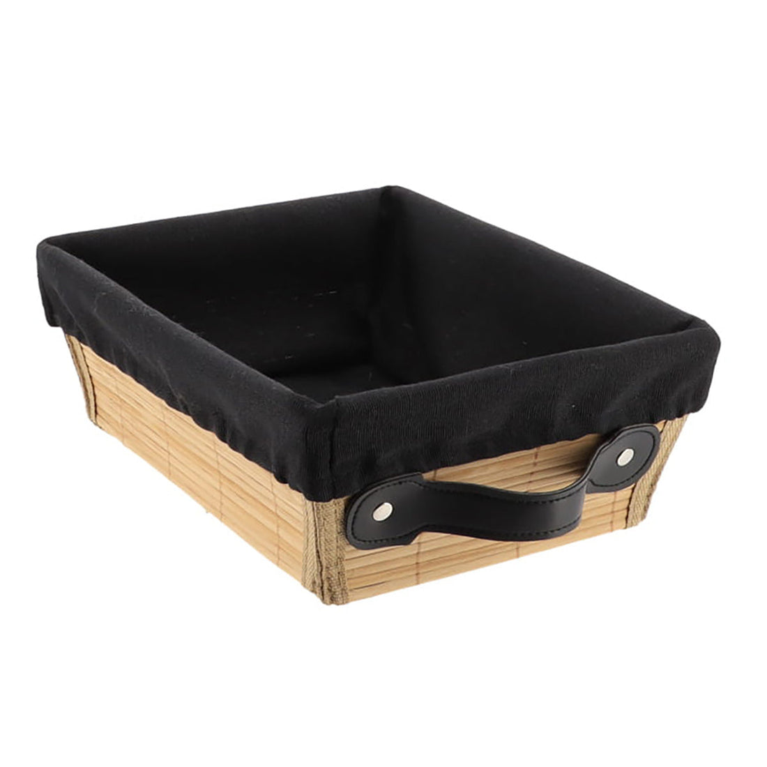 Coș Depozitare Bambus 20,5x26x10,5 cm - Bambus/Negru - ramosdecor