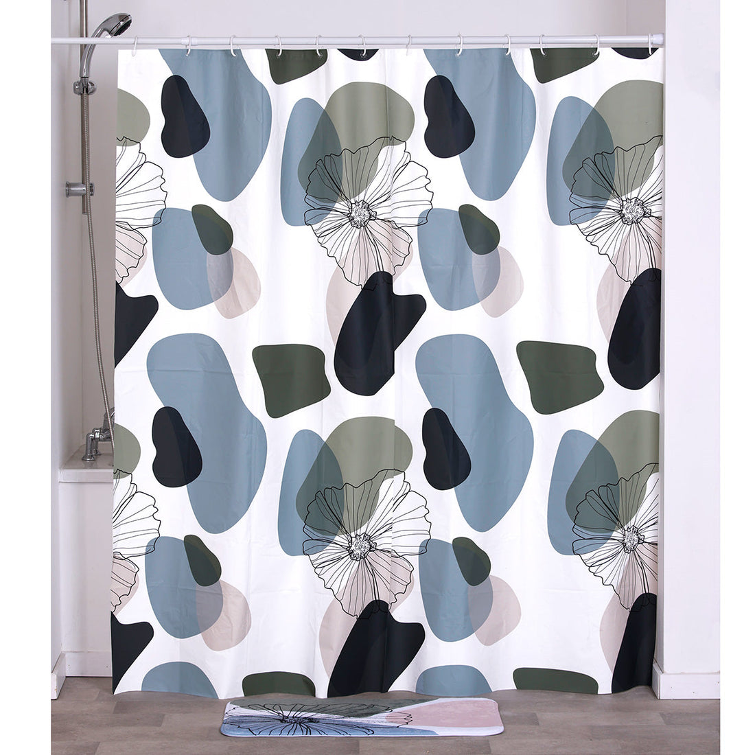 Perdea De Duș PEVA 180X180 Cm - Flori - ramosdecor
