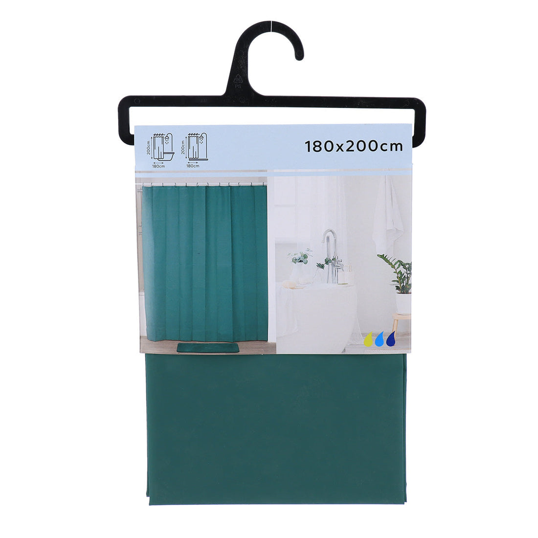 Perdea Duș PEVA 180x200 Cm - Verde - ramosdecor