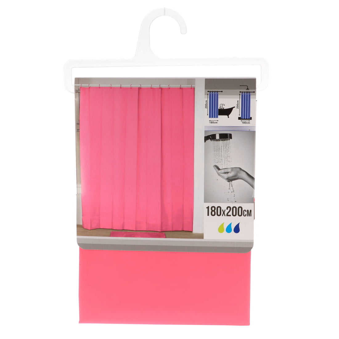 Perdea Duș PEVA 180x200 Cm - Fucsia - ramosdecor