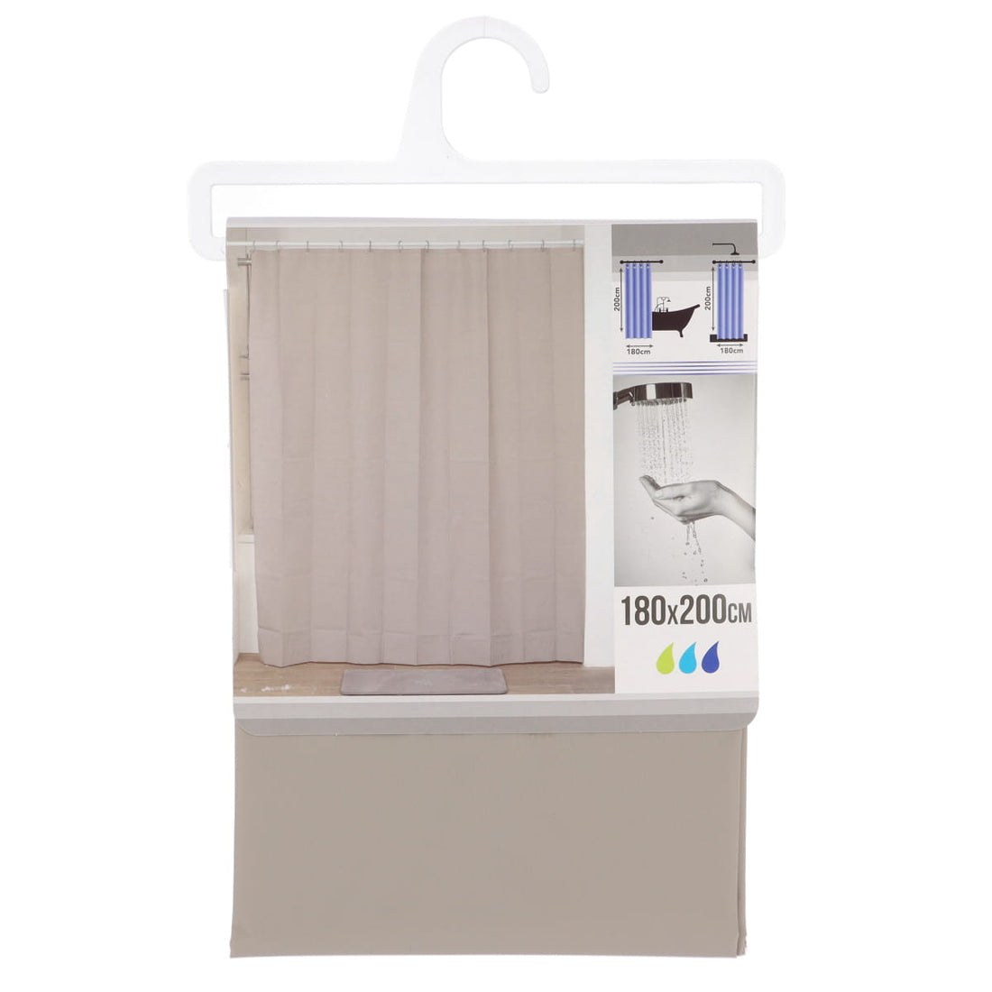 Perdea Duș PEVA 180x200 Cm - Taupe - ramosdecor