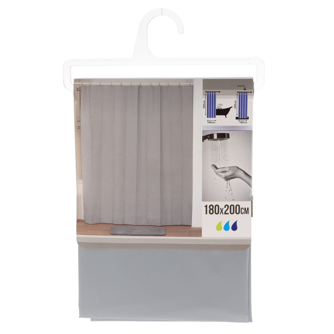 Perdea Duș PEVA 180x200 Cm - Gri - ramosdecor