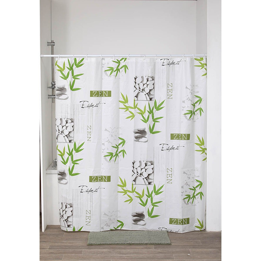 Perdea Duș PEVA 180x180 Cm + 12 Inele Albe Perdea - Intemporelle - ramosdecor