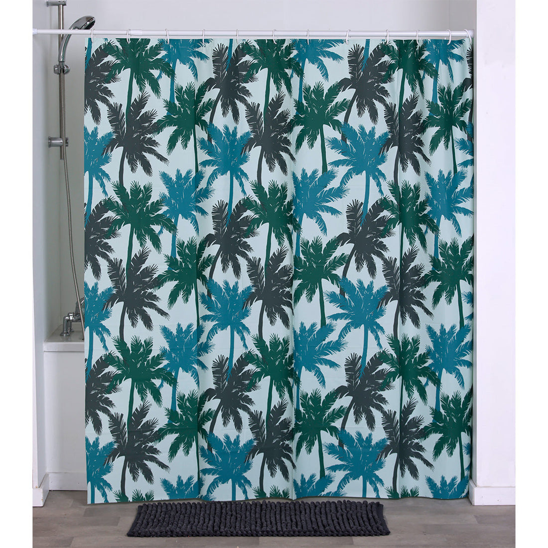 Perdea Duș PEVA 180x180 Cm + 12 Inele Albe Perdea - Moana - ramosdecor
