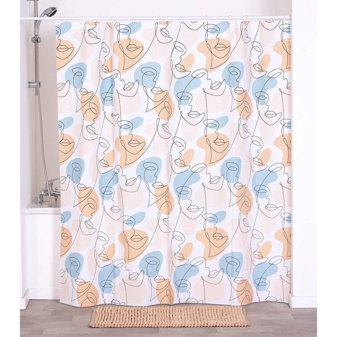 Perdea Duș PEVA 180x180 Cm + 12 Inele Albe Perdea - Mathis - ramosdecor
