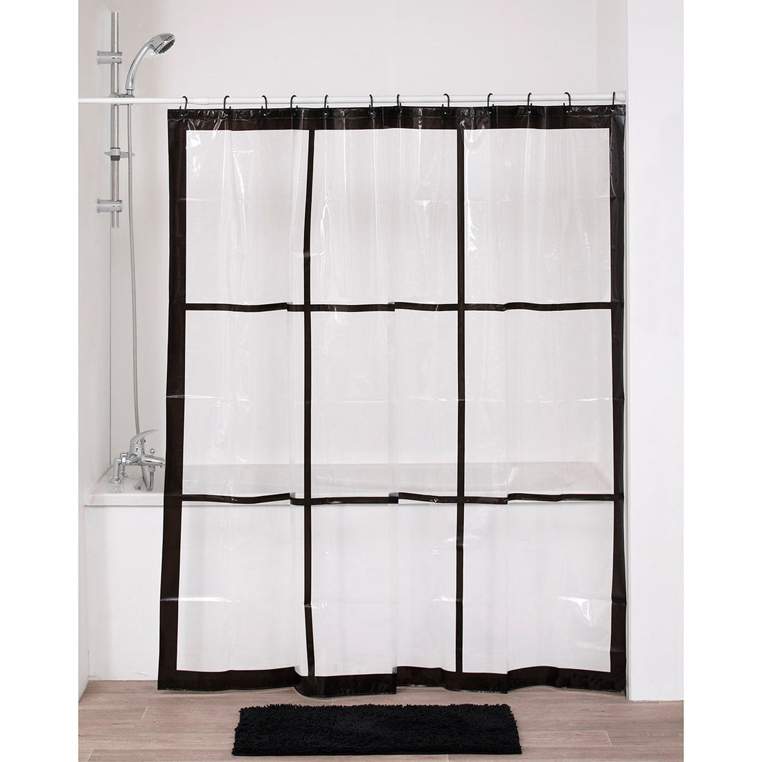 Perdea Duș Transparentă PEVA 180x180 Cm - Alb Neo Retro - ramosdecor