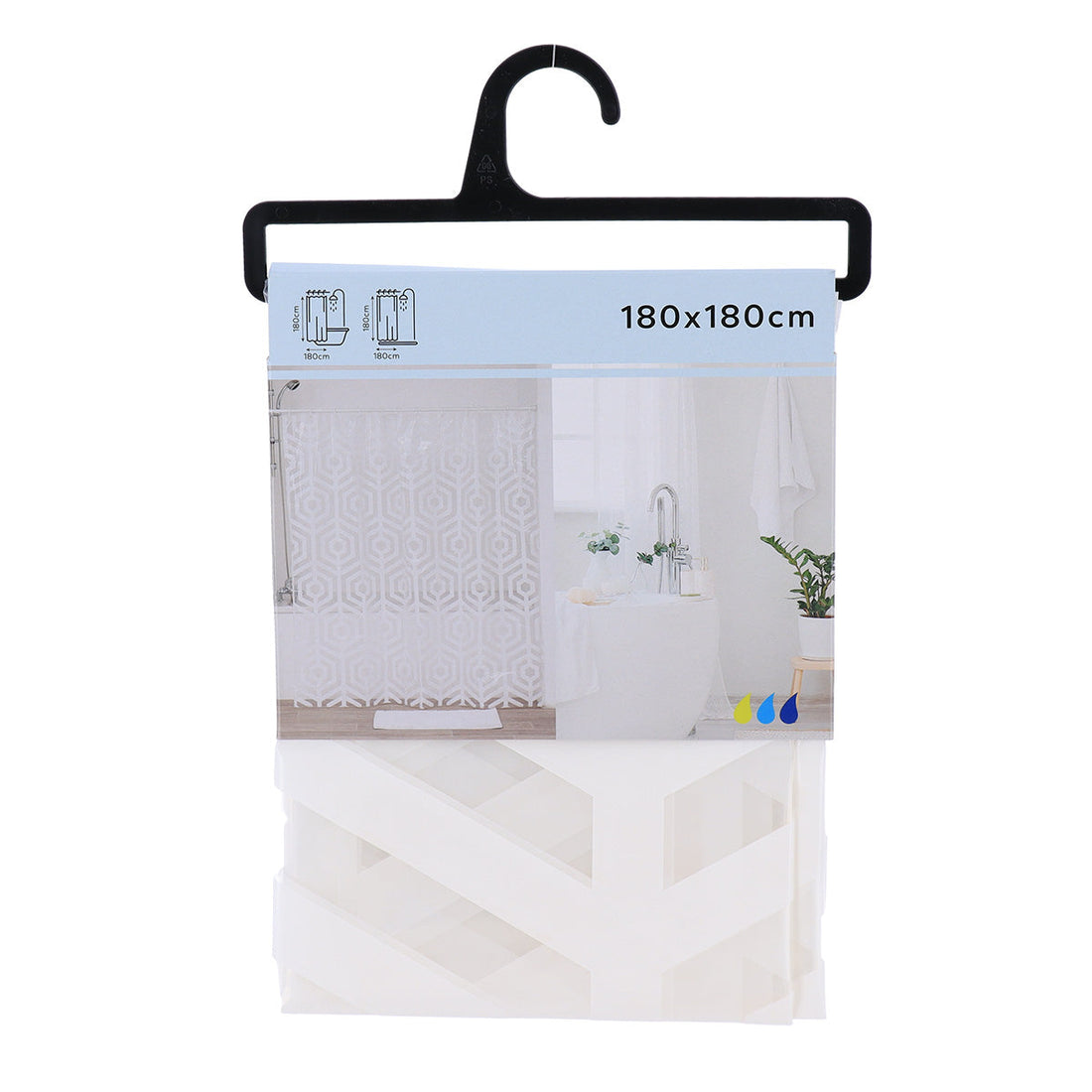 Perdea Duș Transparentă PEVA 180x180 Cm - Tribeca - ramosdecor