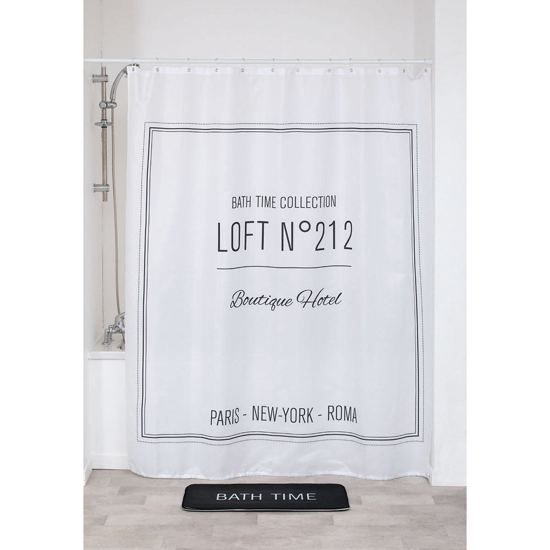 Perdea De Duș Poliester 180X200 Cm Alb - White Neo Retro - ramosdecor