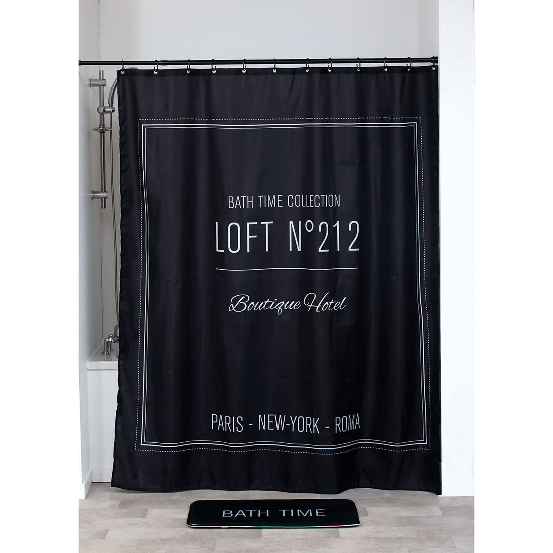 Perdea De Duș Poliester 180X200 Cm Negru - Black Neo Retro - ramosdecor