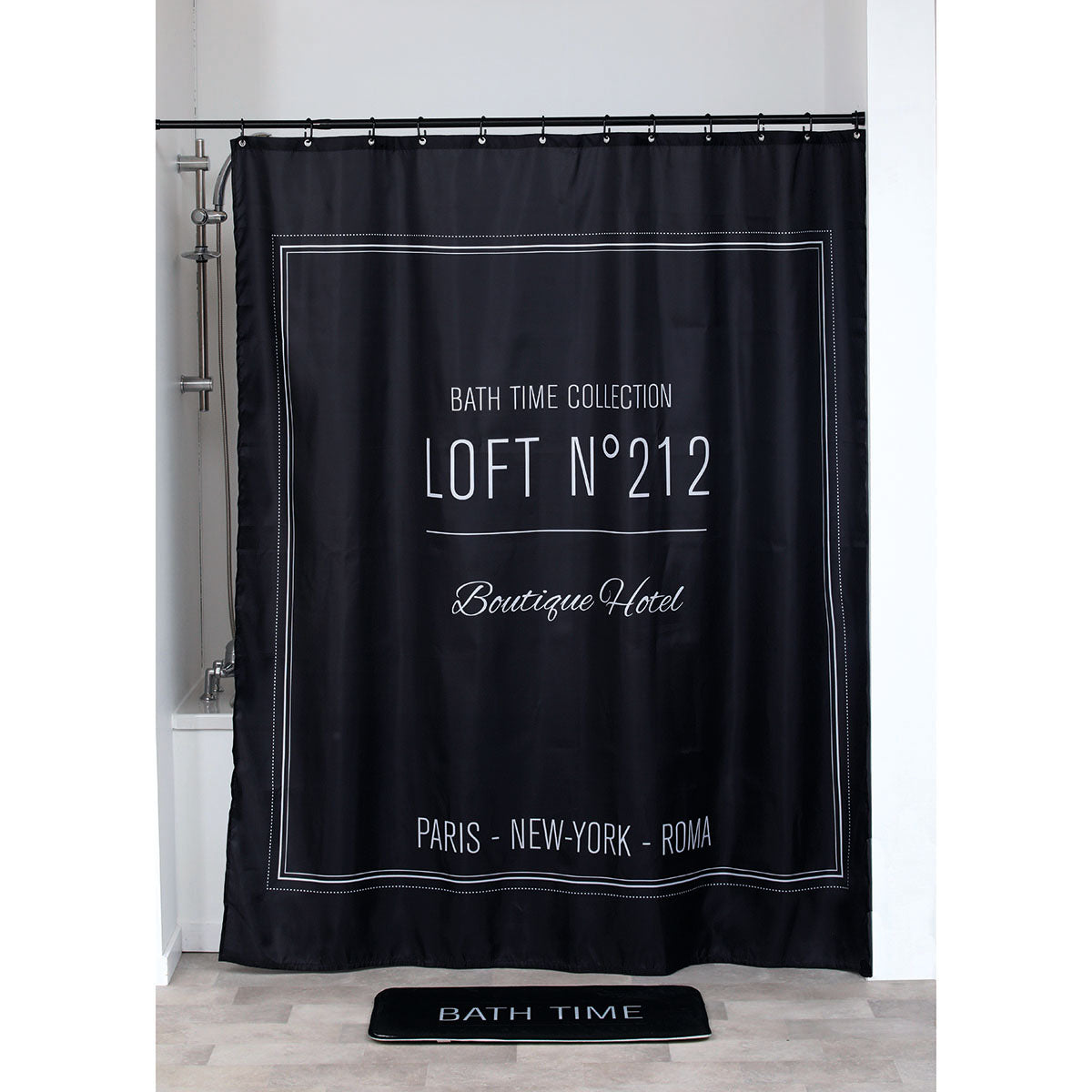 Perdea De Duș Poliester 180X200 Cm Negru - Black Neo Retro - ramosdecor