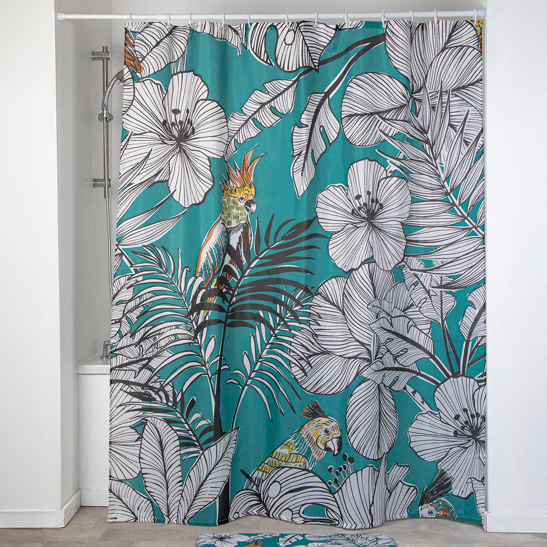 Perdea De Duș Poliester 180X200 Cm - Blue Jungle Fever - ramosdecor