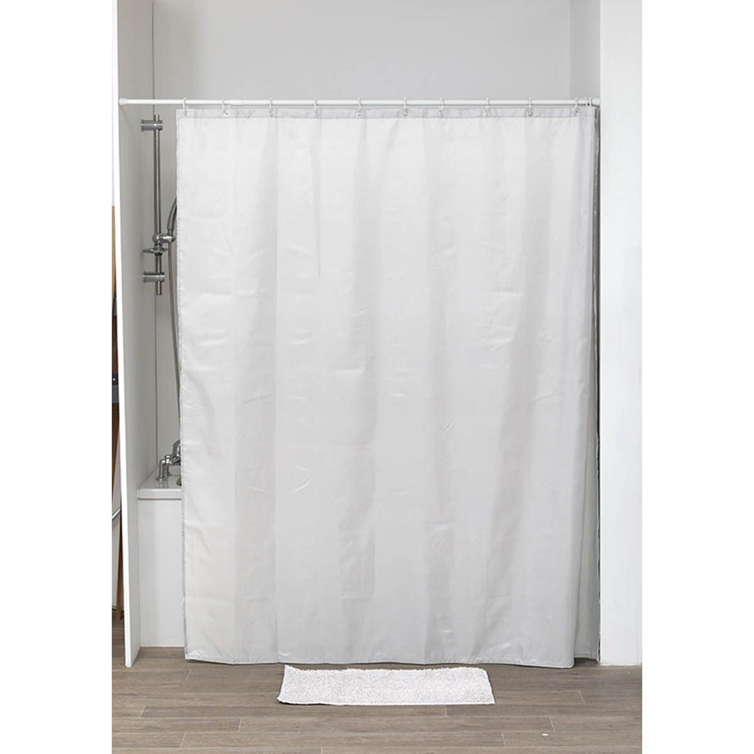 Perdea Duș Poliester 180x200 Cm + 12 Inele PP Perdea - Albă - ramosdecor