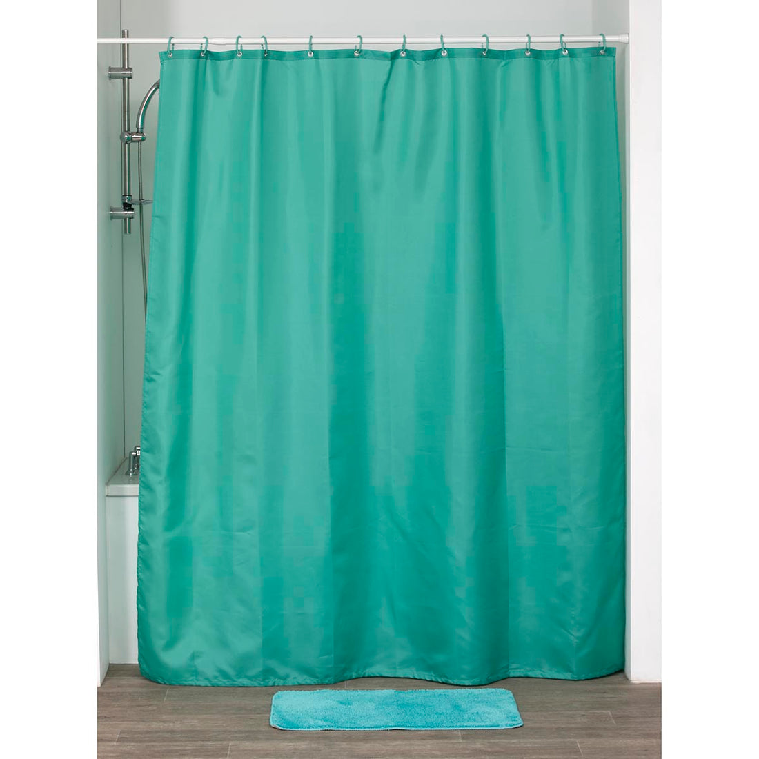 Perdea Duș Poliester 180x200 Cm + 12 Inele PP Perdea - Verde Caraibean - ramosdecor