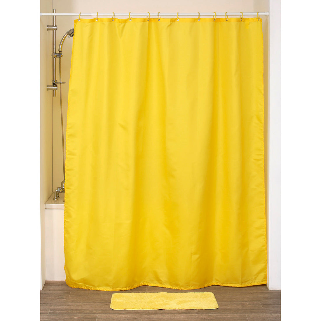 Perdea Duș Poliester 180x200 Cm + 12 Inele PP Perdea - Galbenă - ramosdecor