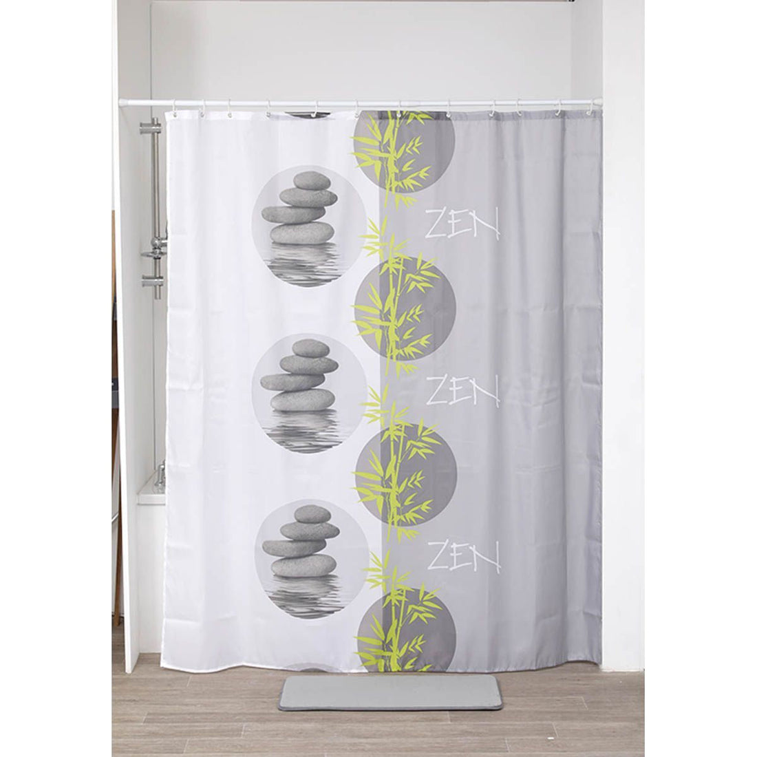 Perdea Duș Poliester 180x200 Cm + 12 Inele PP Albe - Palaos - ramosdecor