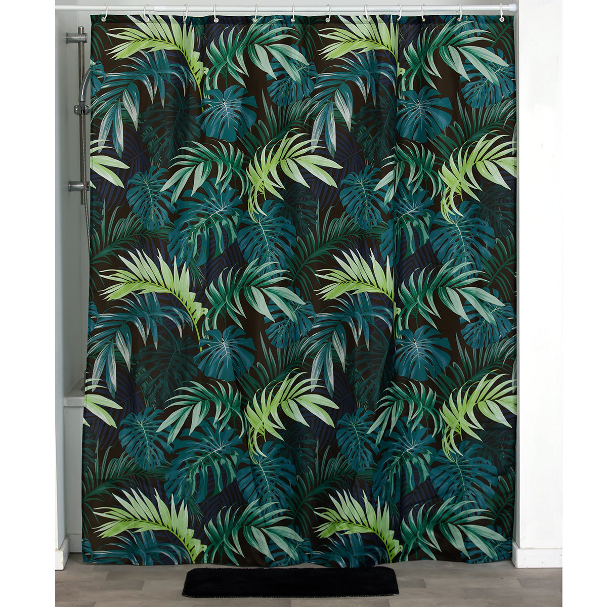 Perdea Duș Poliester 180x200 cm - Essential Nature, Cu 12 Inele PP Albe - ramosdecor