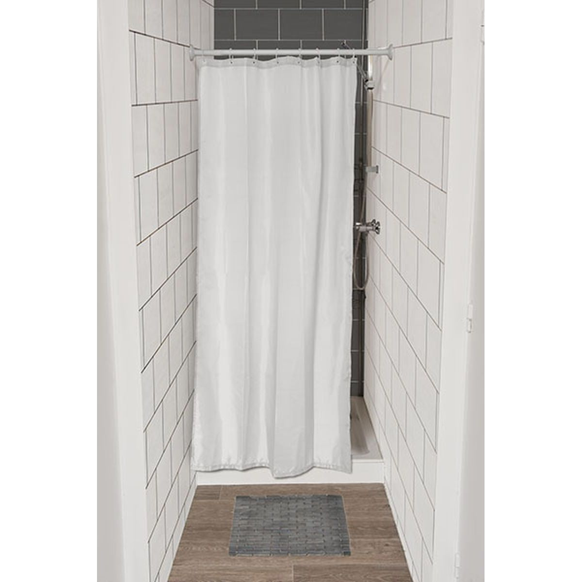 Perdea Duș Poliester 120x180 Cm + 8 Inele PP Perdea - Alb - ramosdecor