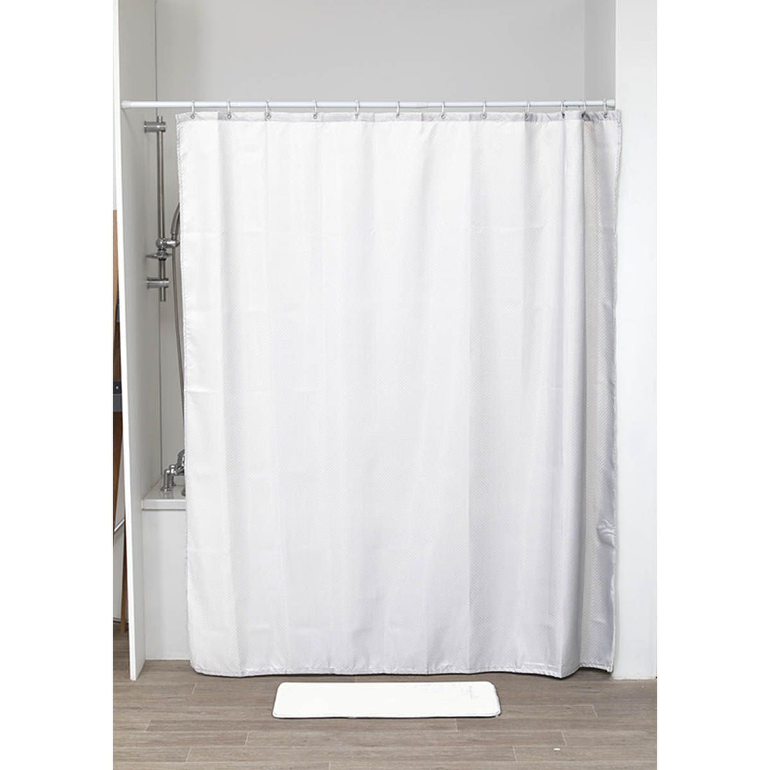 Perdea Duș Poliester Design Diamant 180x200 Cm - Albă - ramosdecor