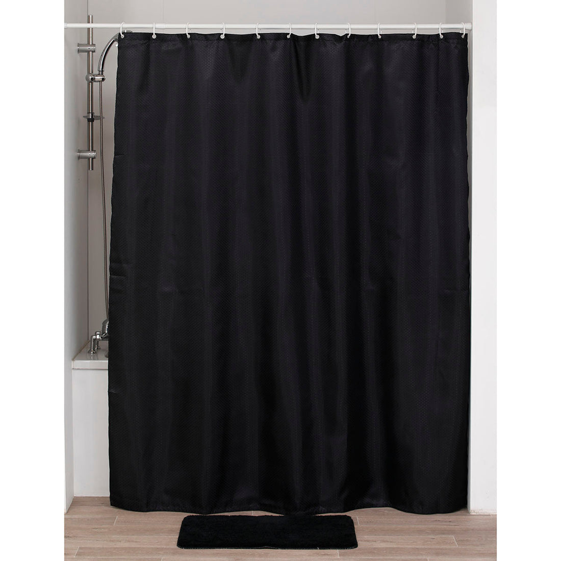 Perdea Duș Poliester Design Diamant 180x200 Cm - Neagră - ramosdecor