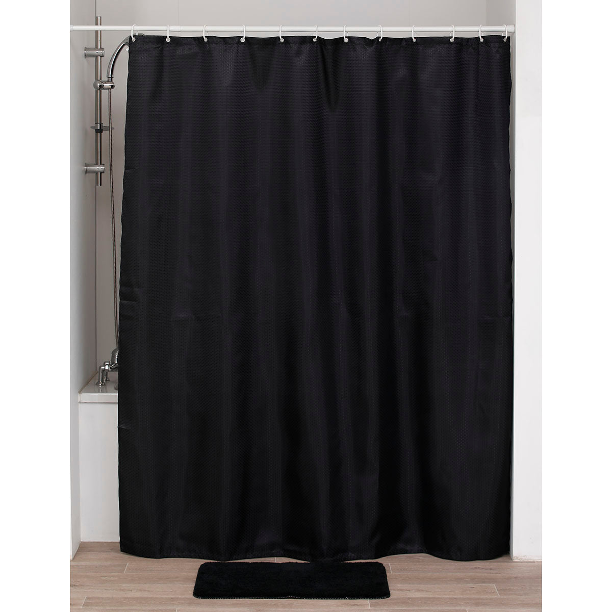Perdea Duș Poliester Design Diamant 180x200 Cm - Neagră - ramosdecor
