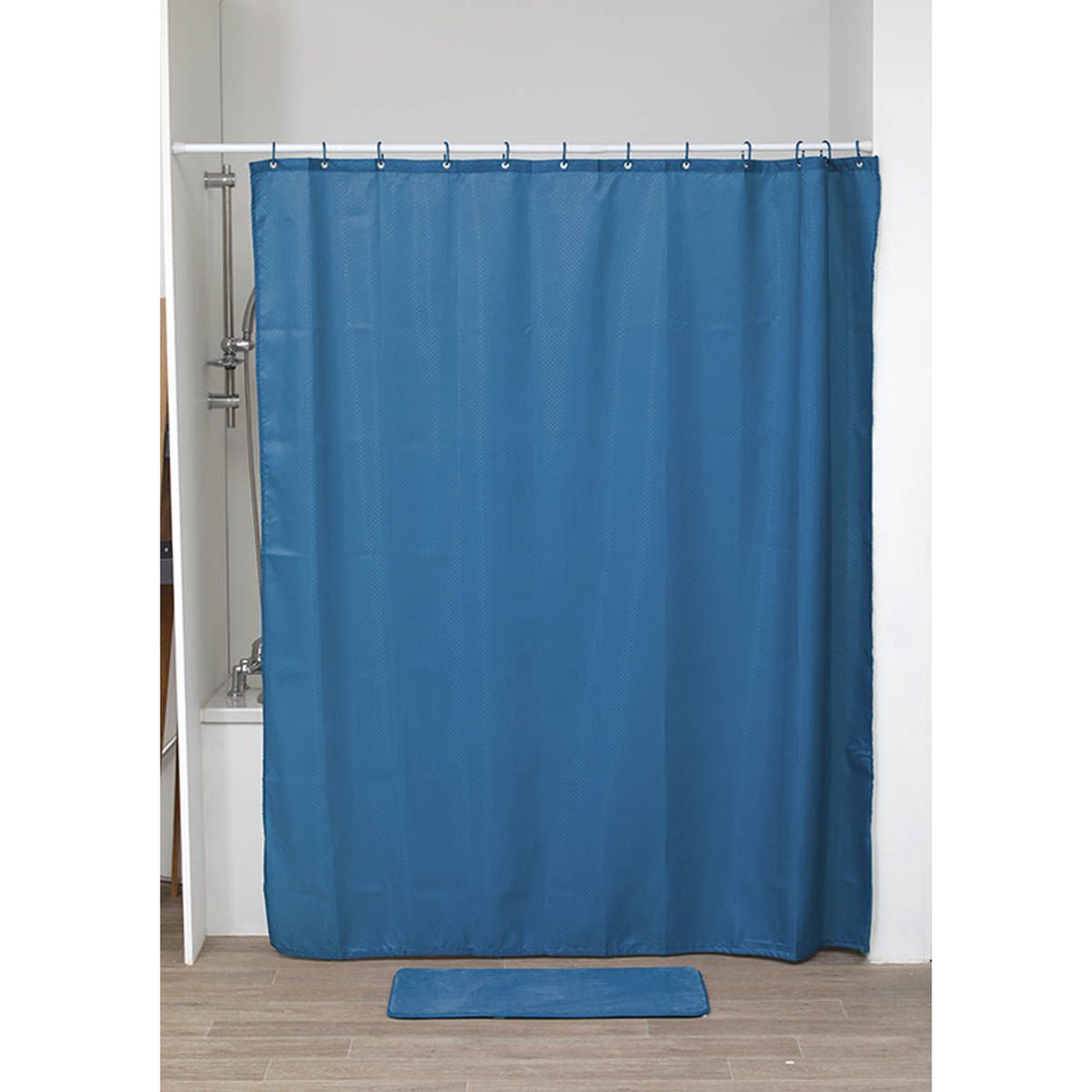 Perdea Duș Poliester Design Diamant 180x200 Cm - Albastru Păun - ramosdecor