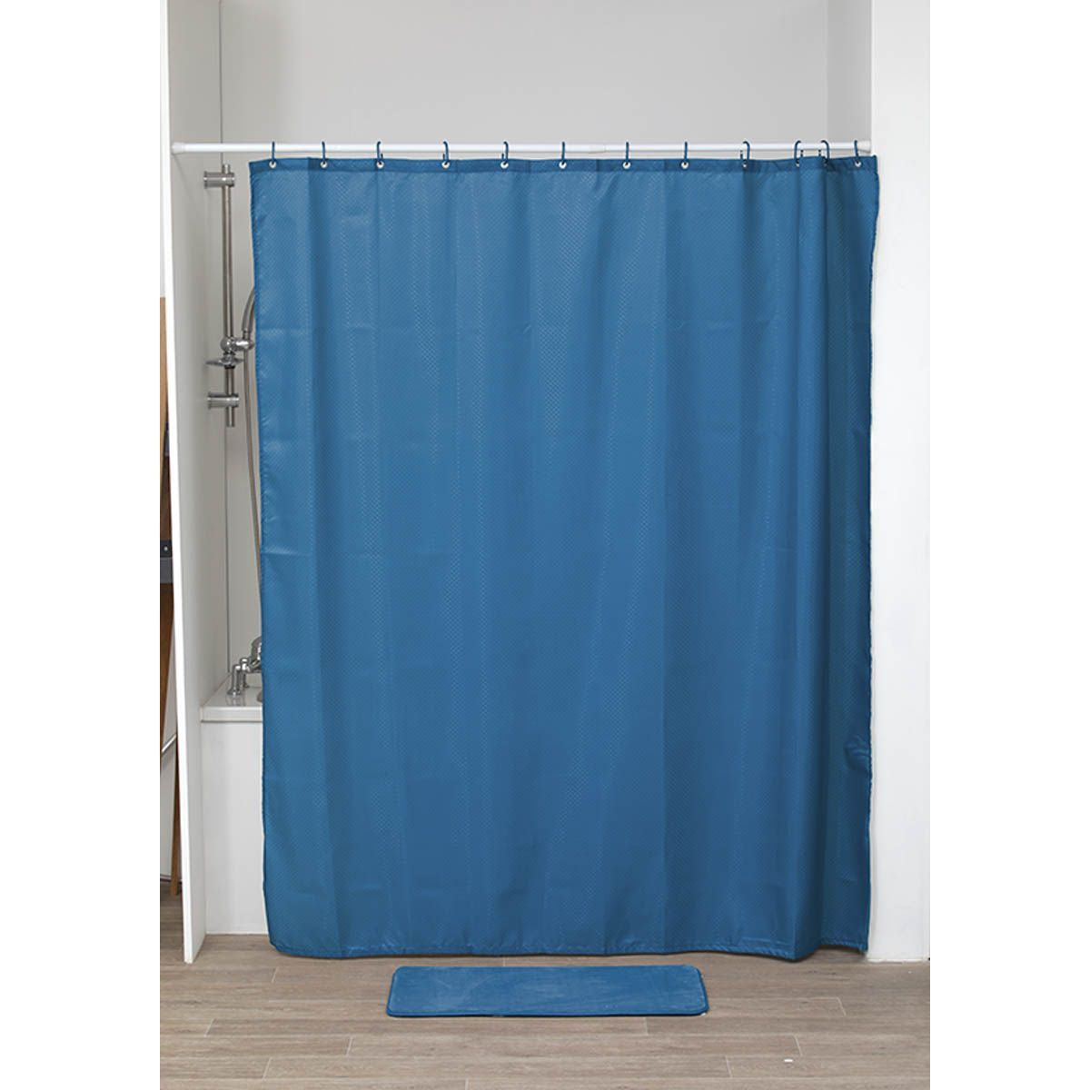 Perdea Duș Poliester Design Diamant 180x200 Cm - Albastru Păun - ramosdecor