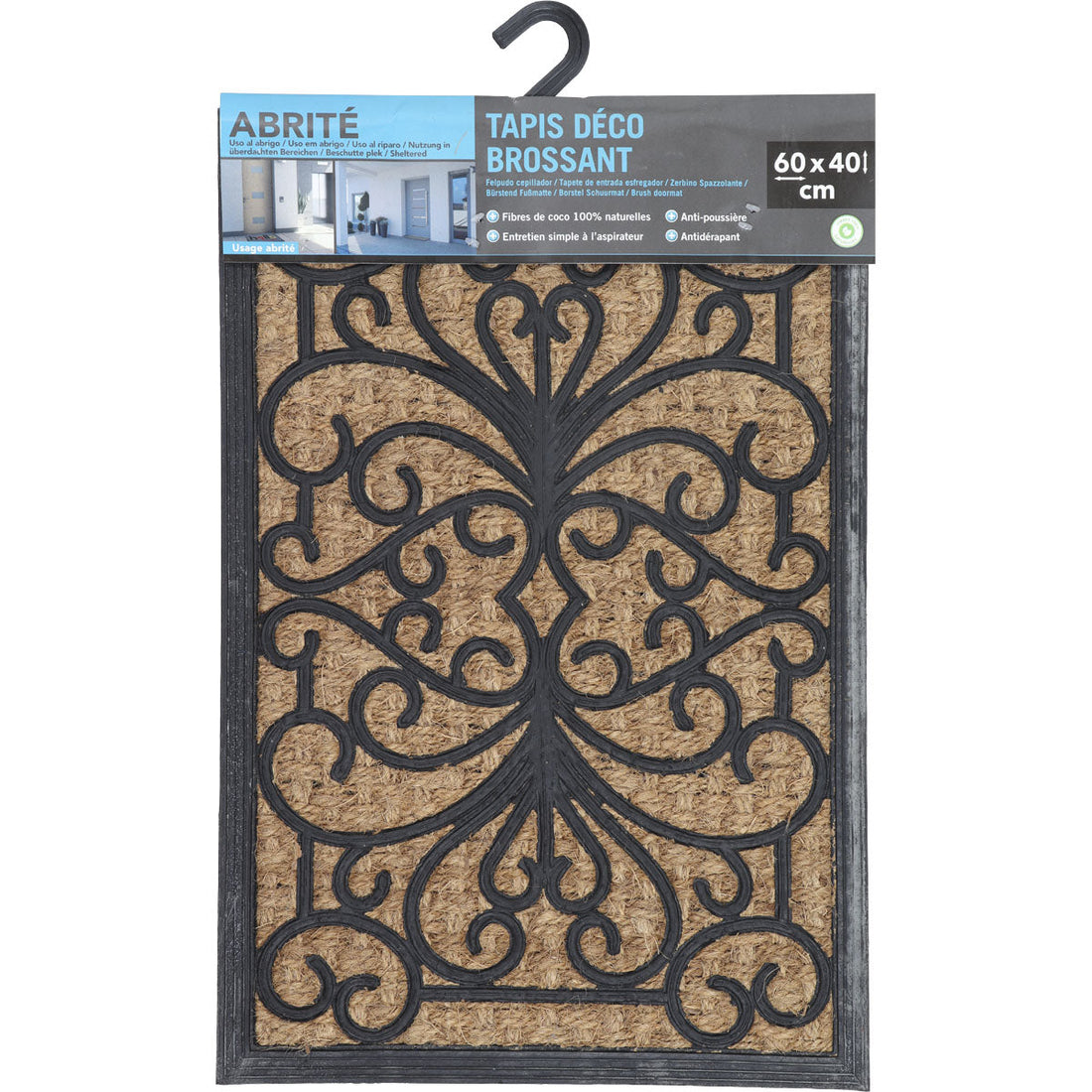 Preș Intrare Sally 40X60CM Coco/Cauciuc - Natural - ramosdecor