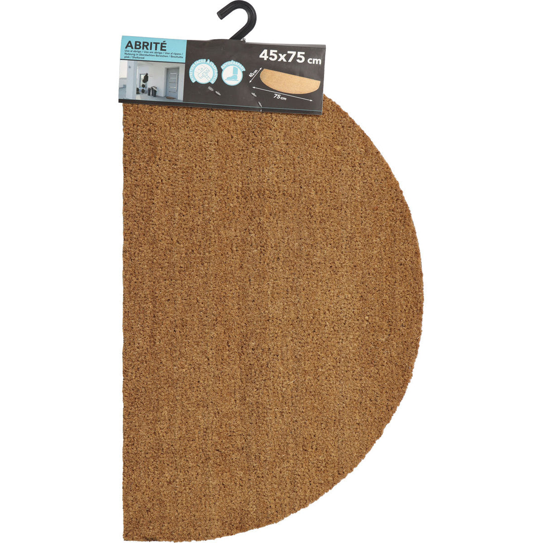 Preș Intrare Plain Half-Moon 45X75CM Coco - Natural - ramosdecor