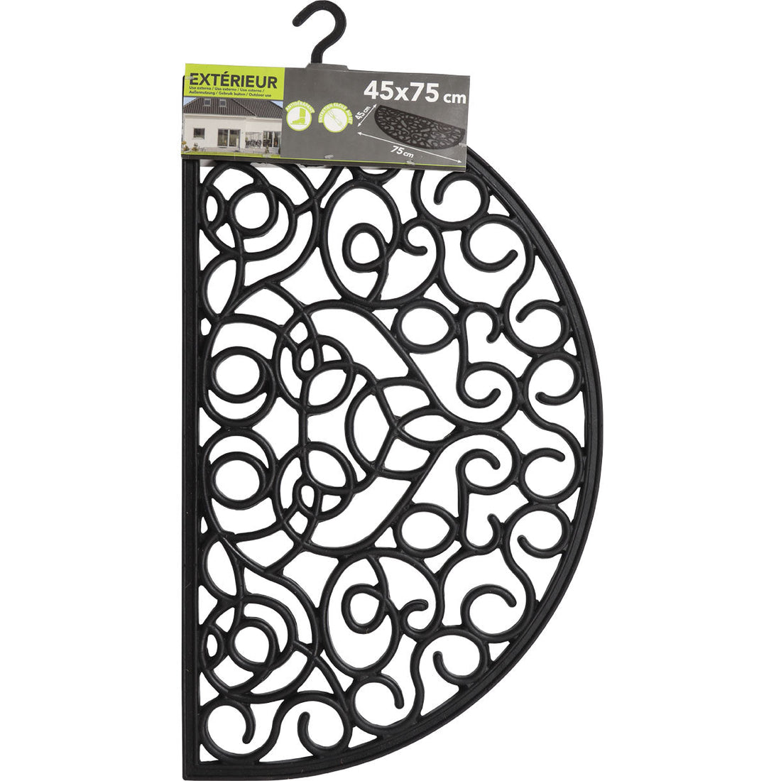 Preș Intrare Sid Half-Moon 45X75CM Cauciuc - Negru - ramosdecor