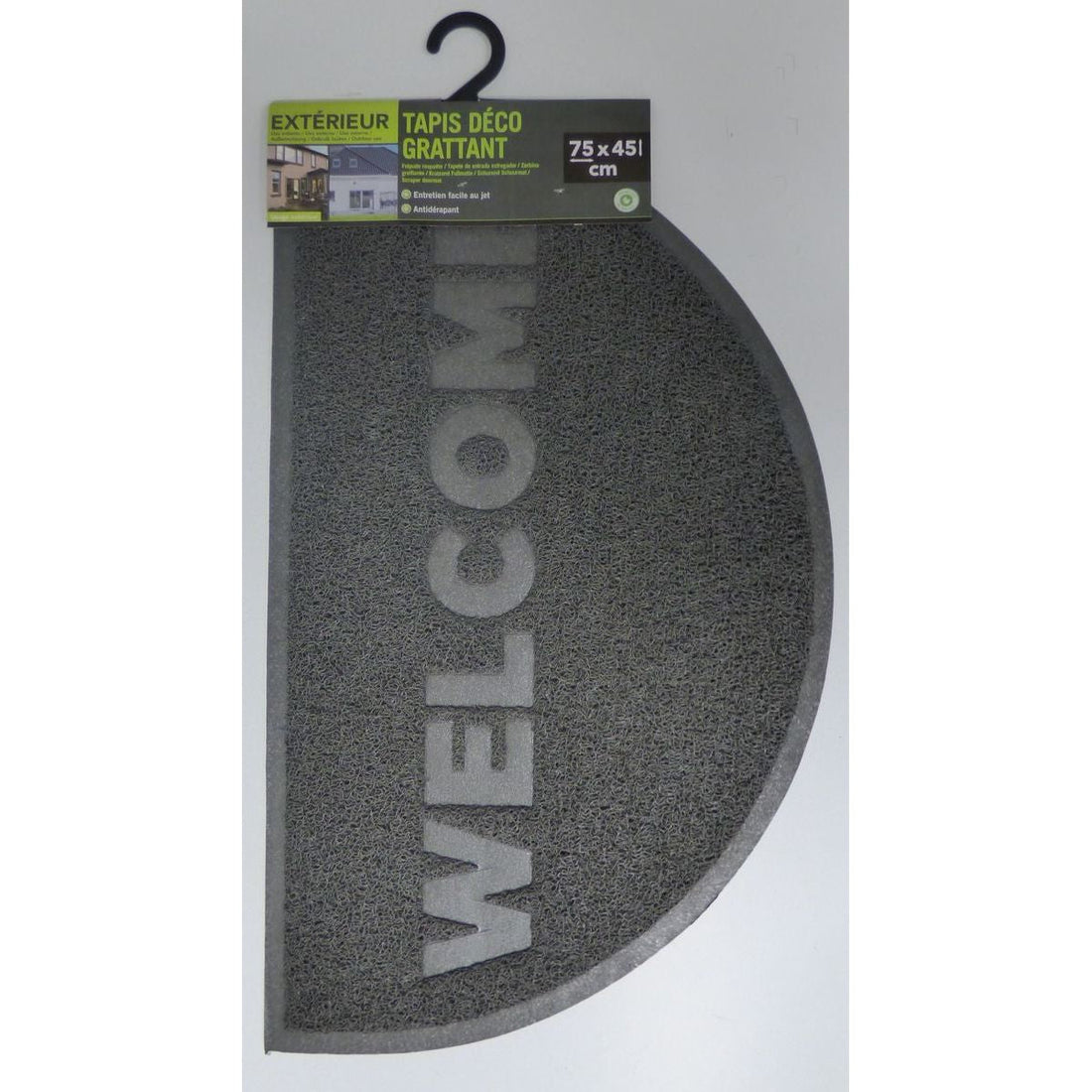 Preș Intrare Welcome Half-Moon 45X75CM Pvc - Negru - ramosdecor