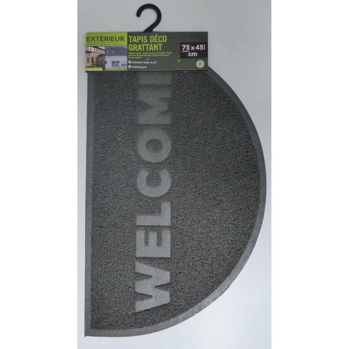 Preș Intrare Welcome Half-Moon 45X75CM Pvc - Negru - ramosdecor