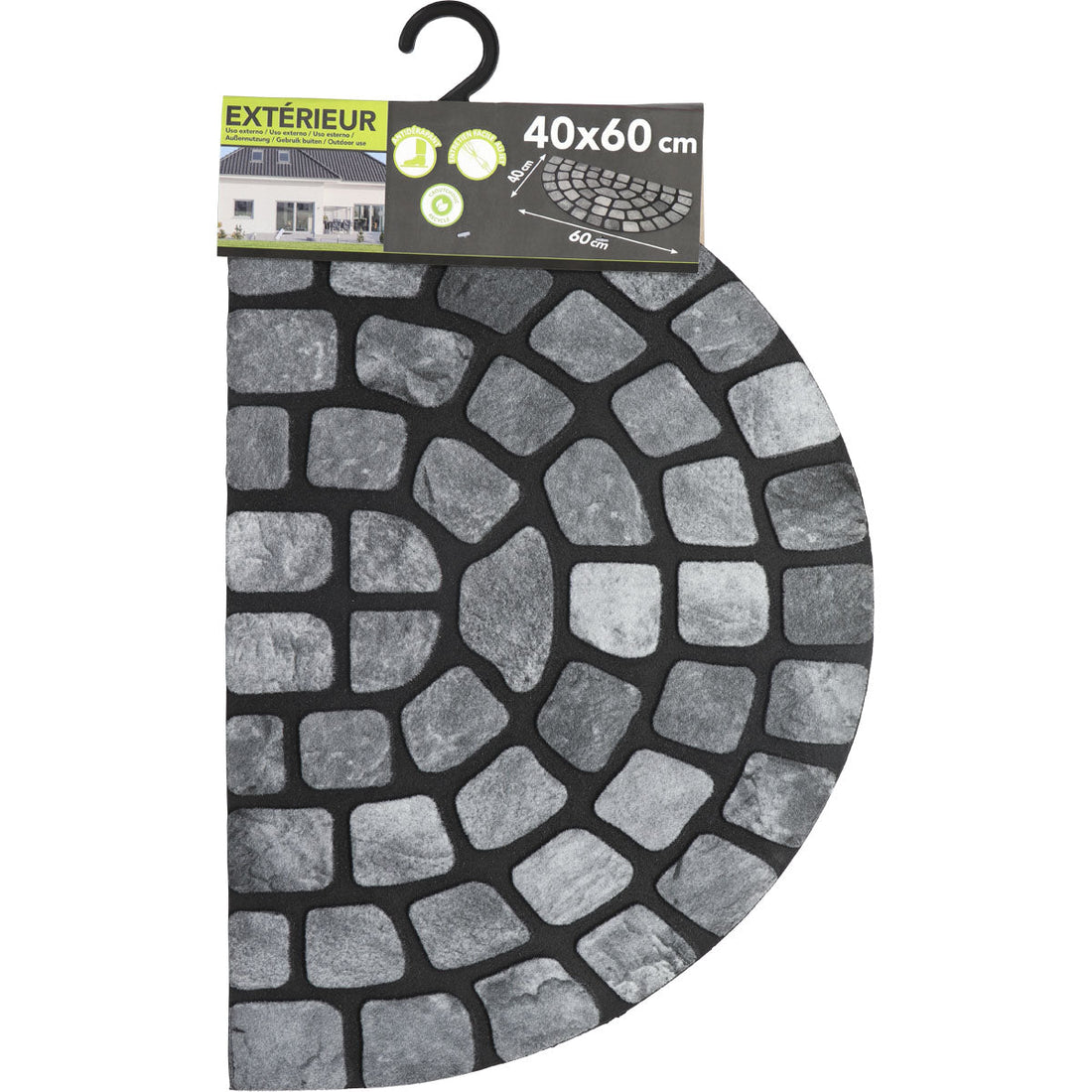 Preș Intrare Dalle Half-Moon 40X60CM Cauciuc - ramosdecor