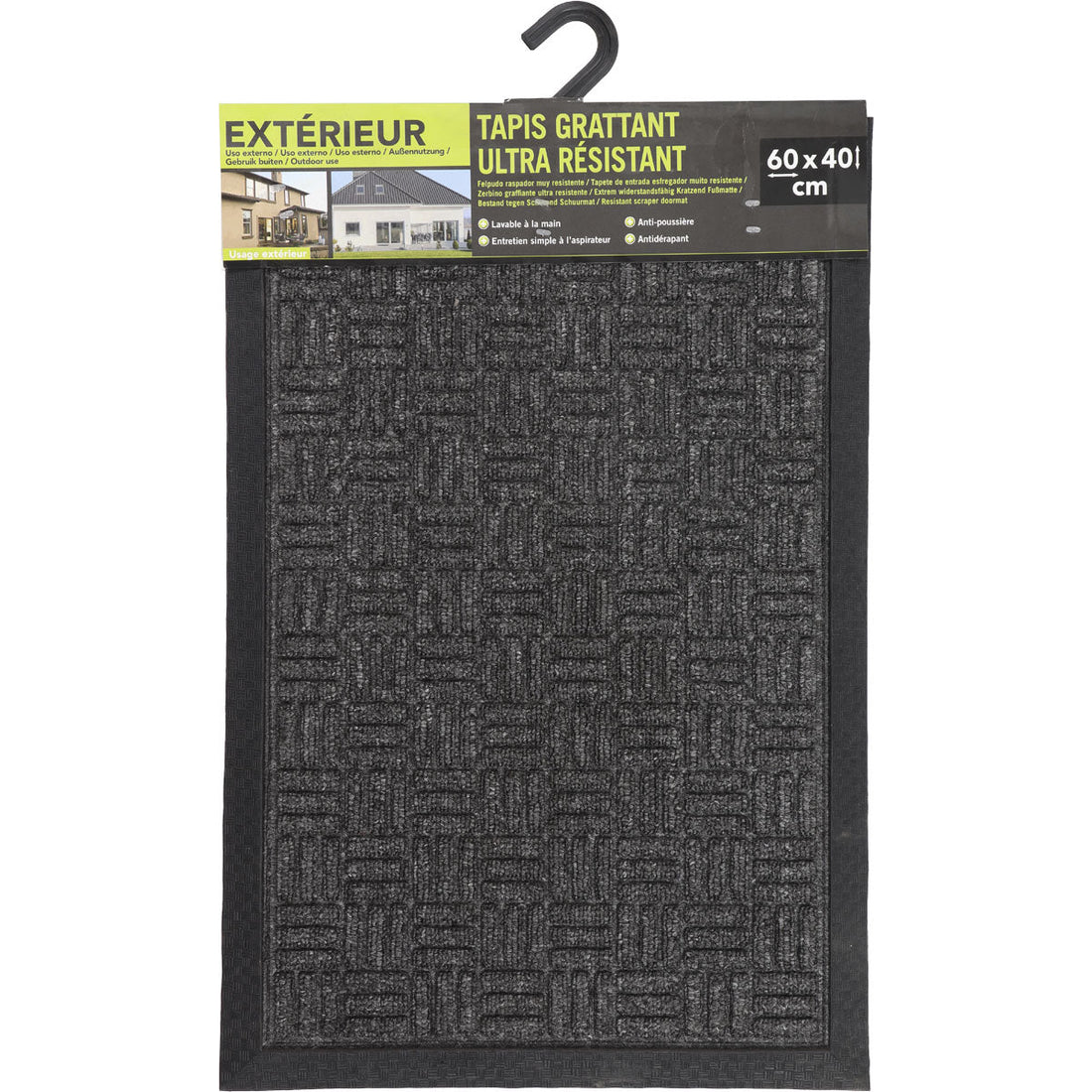 Preș Intrare Yvan 40X60CM Polipropilenă/Cauciuc - Gri Închis - ramosdecor