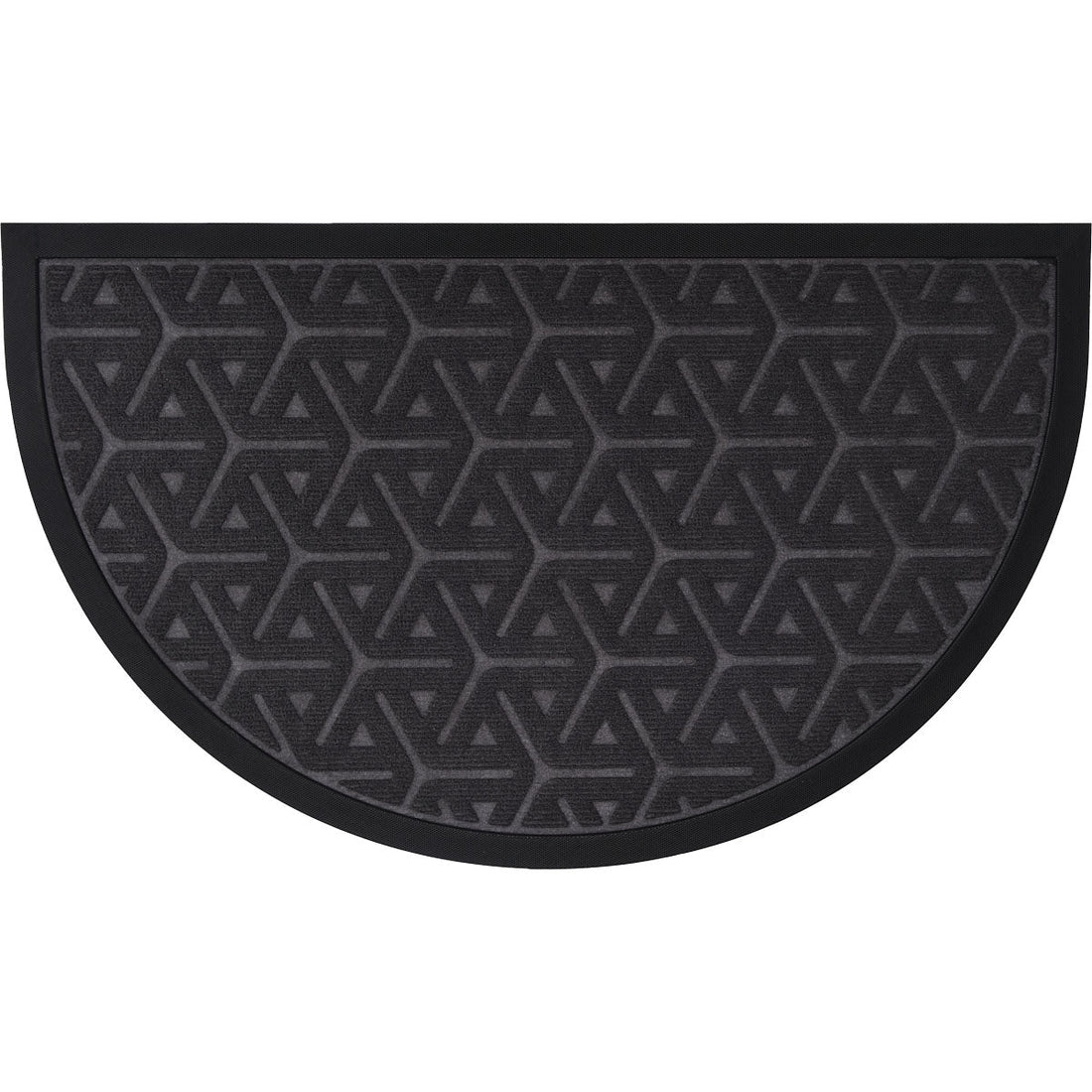 Preș Intrare Wilson Half-Moon 45x75CM Gri Închis - Poliester și Cauciuc - ramosdecor