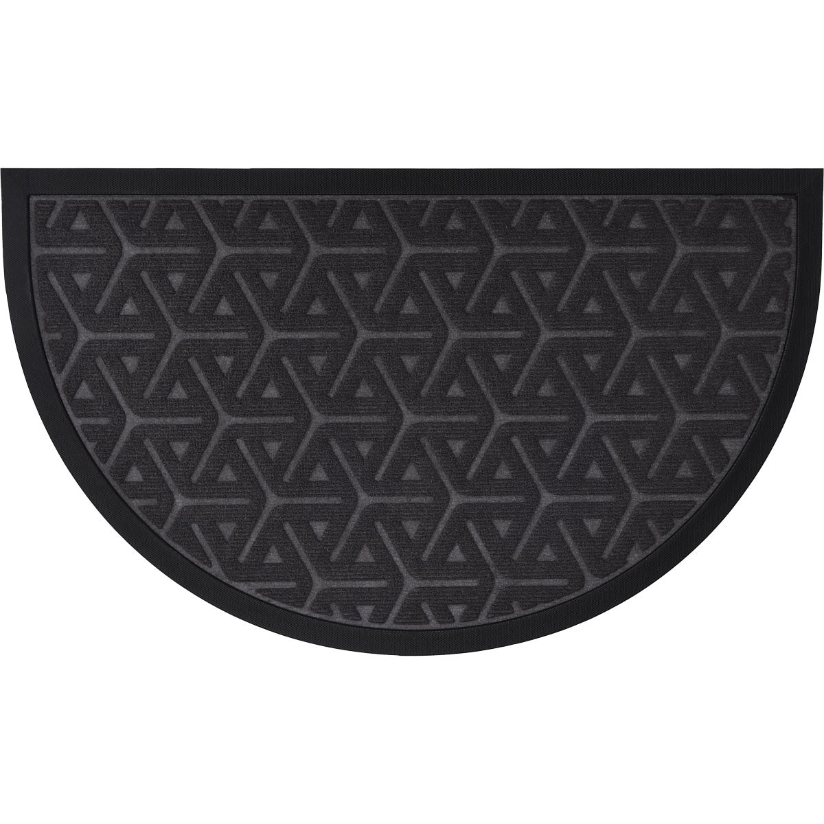 Preș Intrare Wilson Half-Moon 45x75CM Gri Închis - Poliester și Cauciuc - ramosdecor