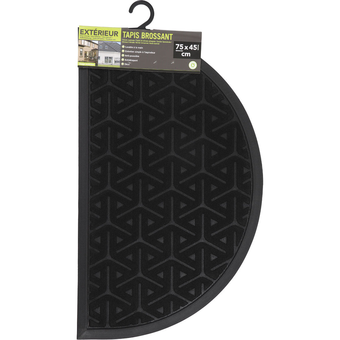 Preș Intrare Wilson Half-Moon 45x75CM Negru - Material Rezistent - ramosdecor