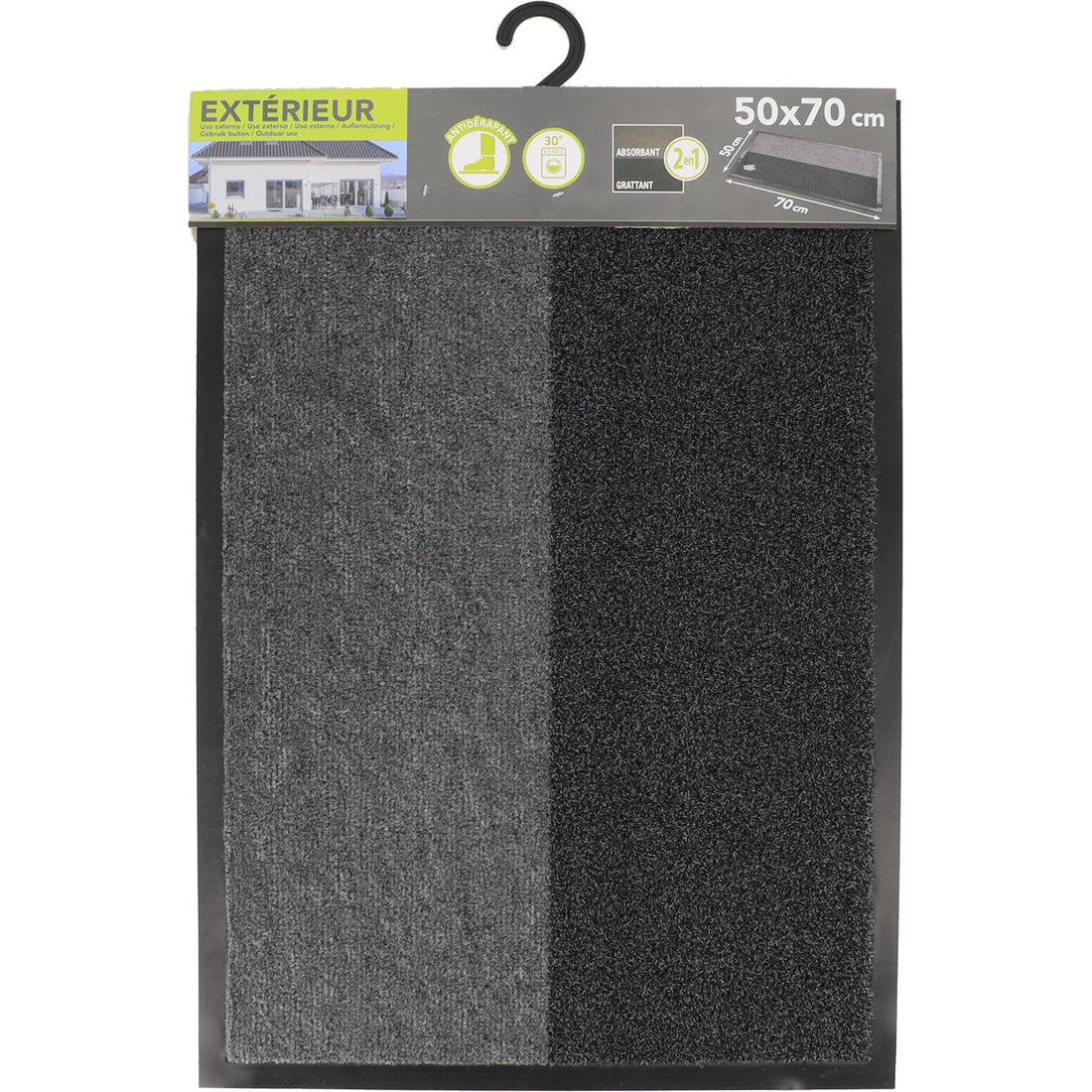 Preș Intrare Magic 50X70CM Polipropilenă/Pvc - Gri/Negru - ramosdecor