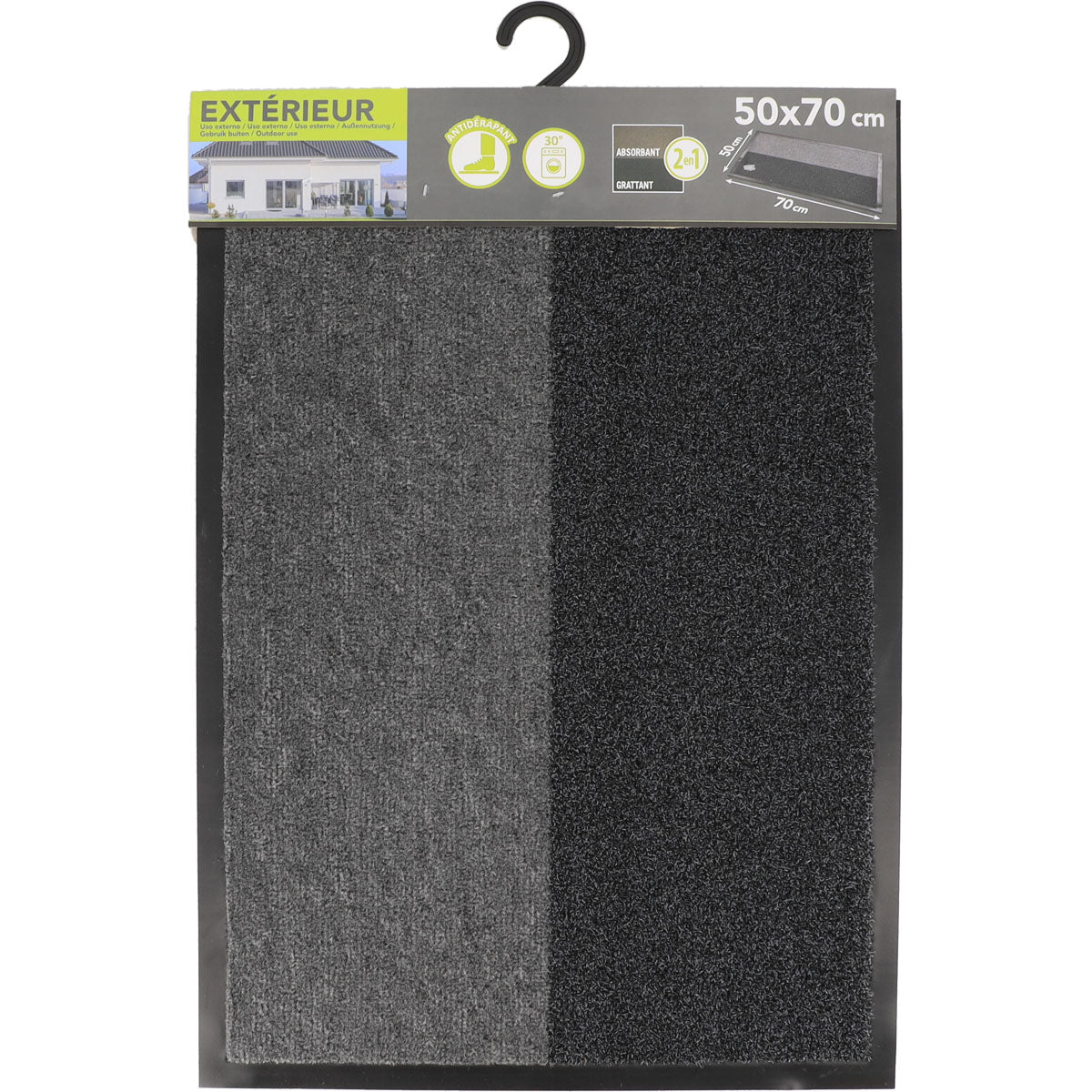 Preș Intrare Magic 50X70CM Polipropilenă/Pvc - Gri/Negru - ramosdecor