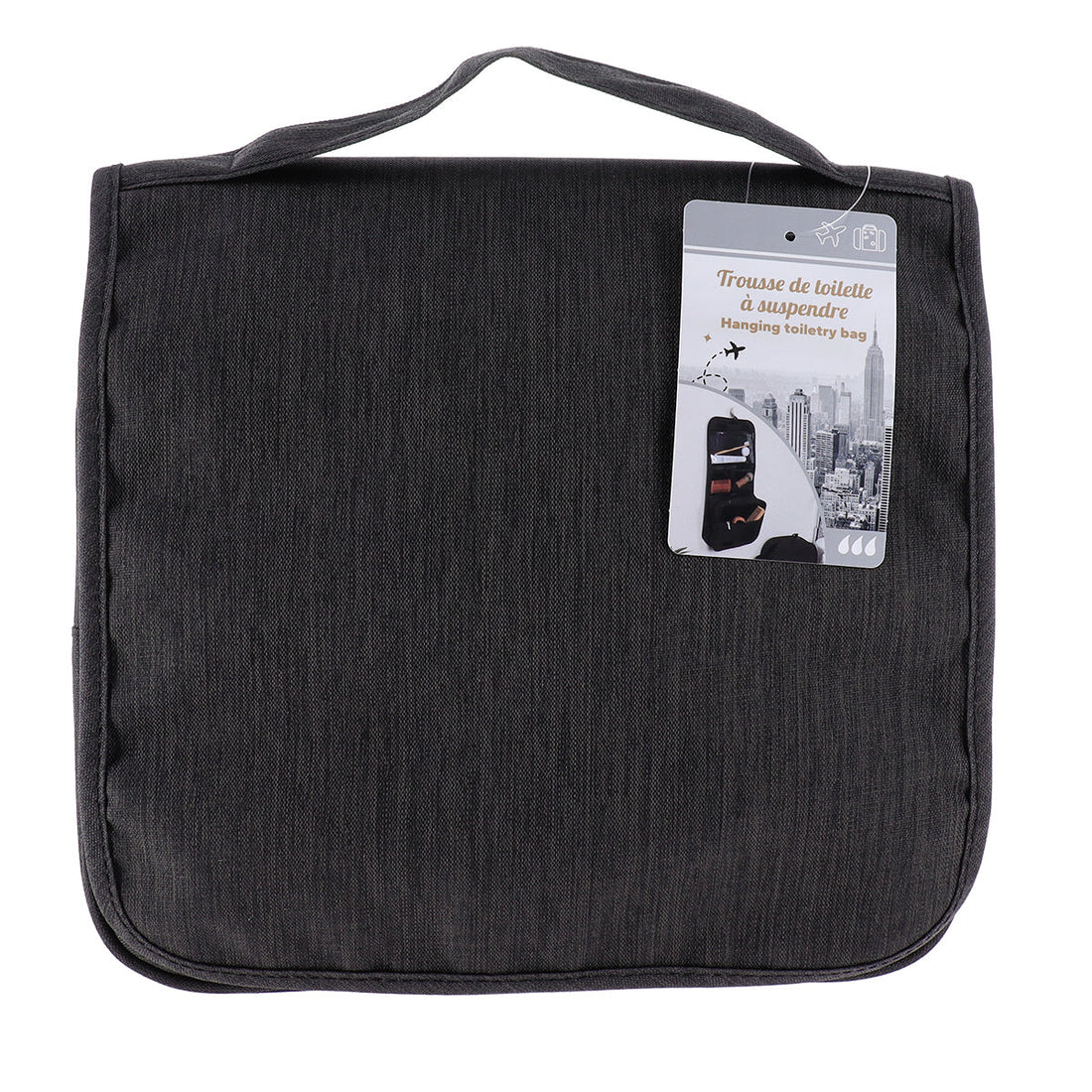 Geantă pentru Agățat cu Clapetă și Închidere cu Velcro Imprimat - Heather Black - ramosdecor