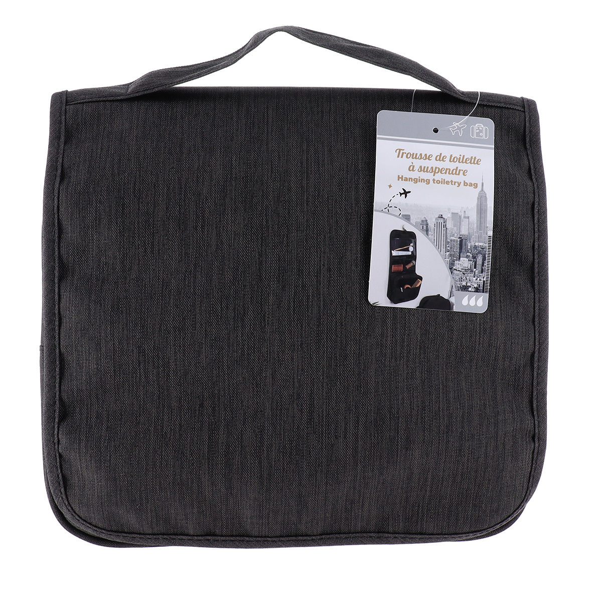 Geantă pentru Agățat cu Clapetă și Închidere cu Velcro Imprimat - Heather Black - ramosdecor