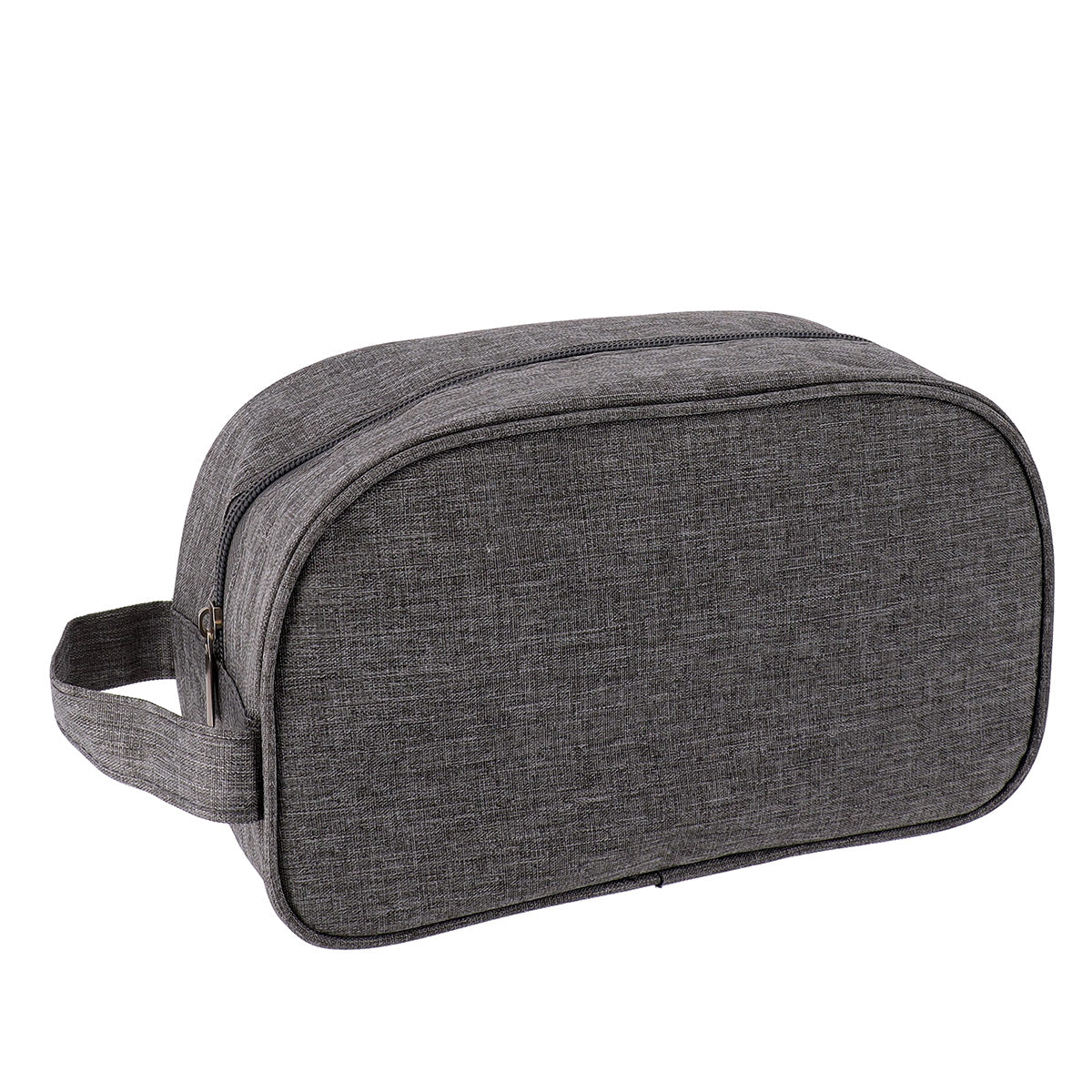 Geantă de Toaletă cu Fermoar din Poliester Imprimat - Heather Grey - ramosdecor