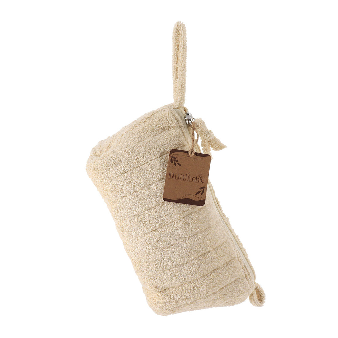 Geantă de Machiaj din Bumbac Efect Catifelat - Natural - ramosdecor