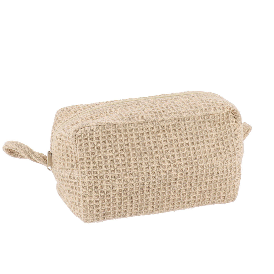 Geantă de Machiaj din Bumbac Efect Waffle - Natural - ramosdecor