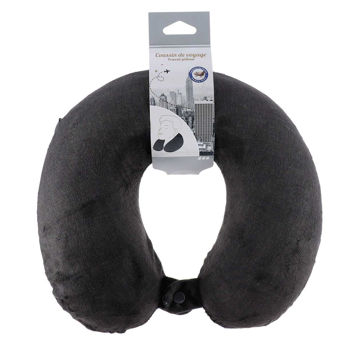 Pernă Călătorie din Spumă cu Memorie - Heather Black - ramosdecor